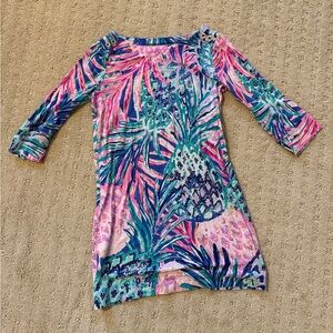 Lilly Pulitzer Pink and Blue Tropical Kids Dress